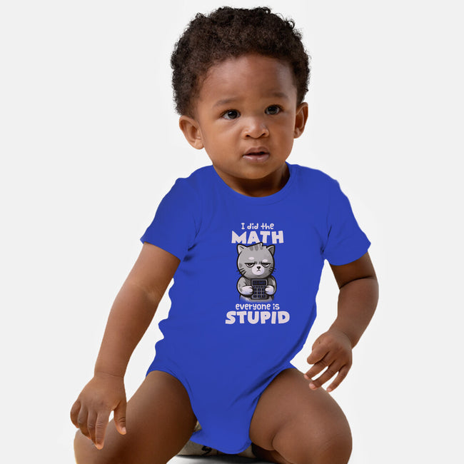 Math Cat-baby basic onesie-eduely