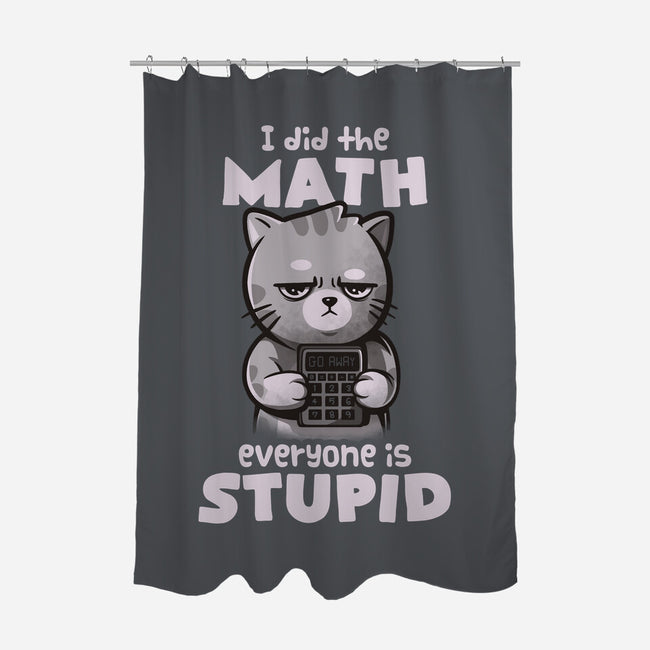 Math Cat-none polyester shower curtain-eduely
