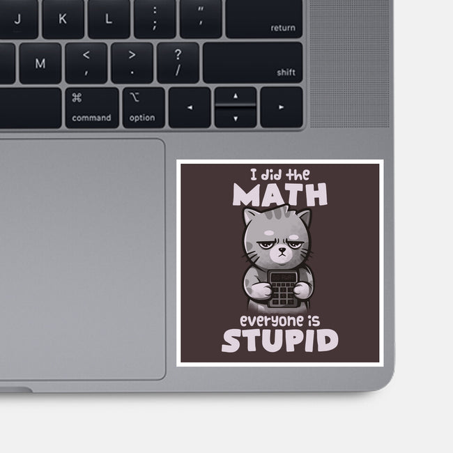 Math Cat-none glossy sticker-eduely