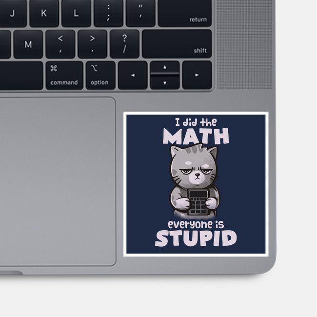 Math Cat-none glossy sticker-eduely