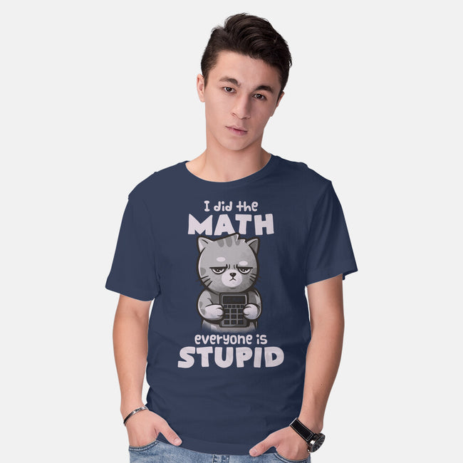 Math Cat-mens basic tee-eduely