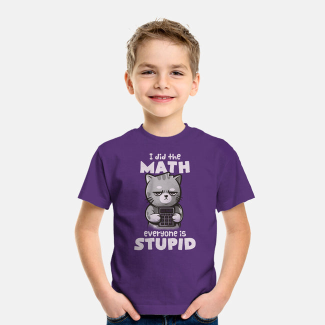 Math Cat-youth basic tee-eduely