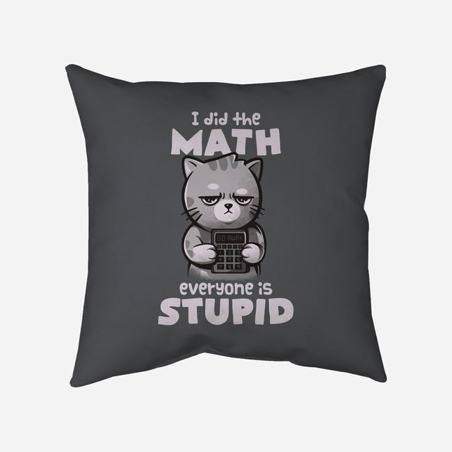 Math Cat-none removable cover w insert throw pillow-eduely