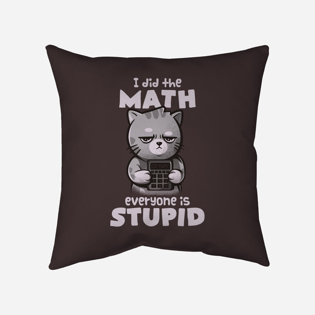 Math Cat-none removable cover w insert throw pillow-eduely