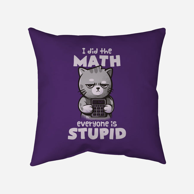 Math Cat-none removable cover w insert throw pillow-eduely