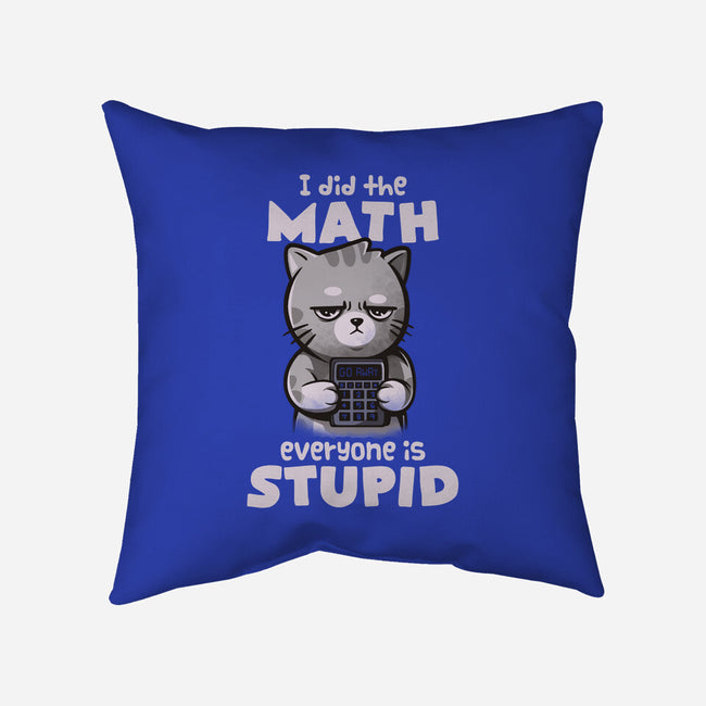 Math Cat-none removable cover w insert throw pillow-eduely