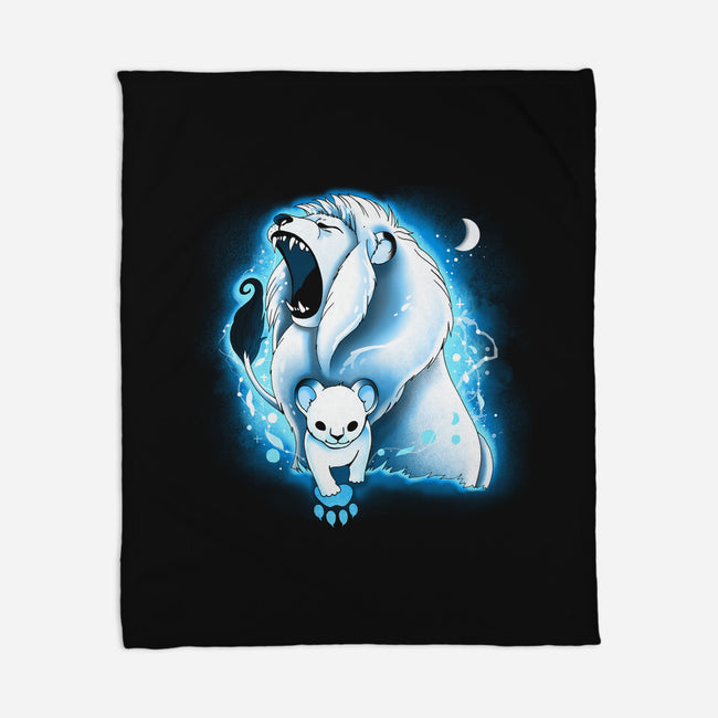 White Lion-none fleece blanket-Vallina84