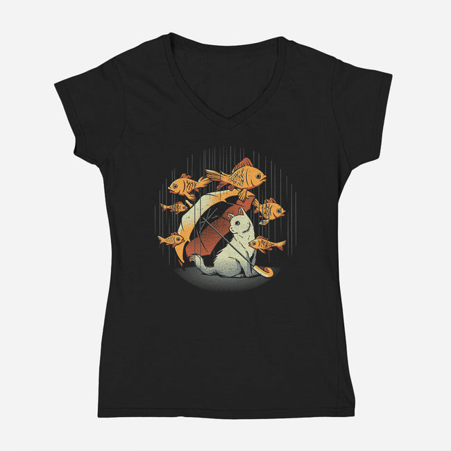 A Day In A Cat's Life-womens v-neck tee-tobefonseca