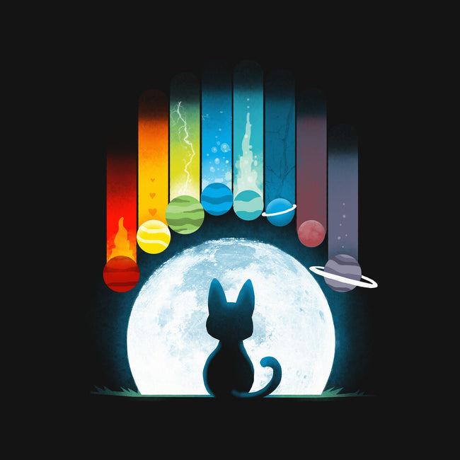 Cat Planets-womens basic tee-Vallina84