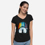 Cat Planets-womens v-neck tee-Vallina84