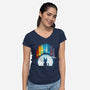 Cat Planets-womens v-neck tee-Vallina84