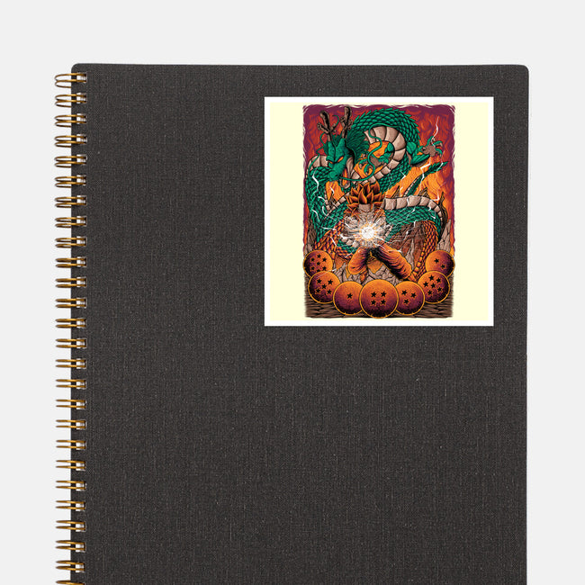 Goku X Shenlong-none glossy sticker-alanside