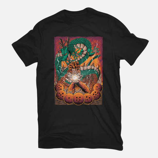 Goku X Shenlong-mens basic tee-alanside