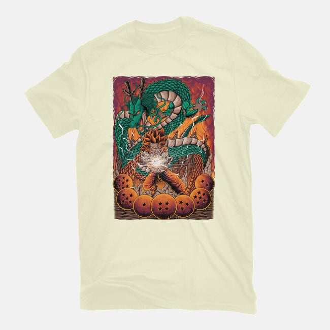 Goku X Shenlong-mens basic tee-alanside