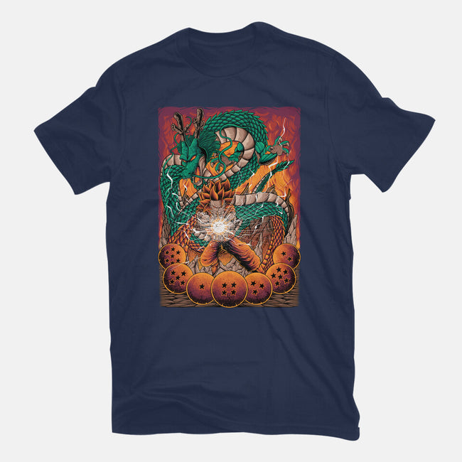 Goku X Shenlong-mens basic tee-alanside