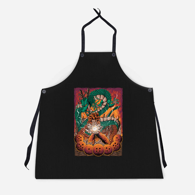 Goku X Shenlong-unisex kitchen apron-alanside