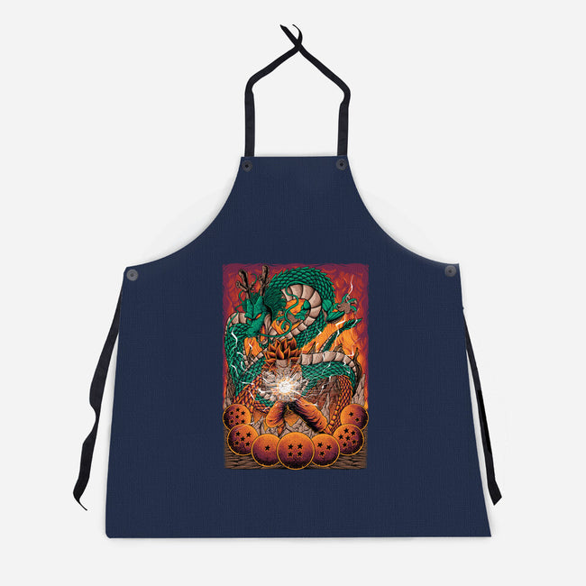 Goku X Shenlong-unisex kitchen apron-alanside