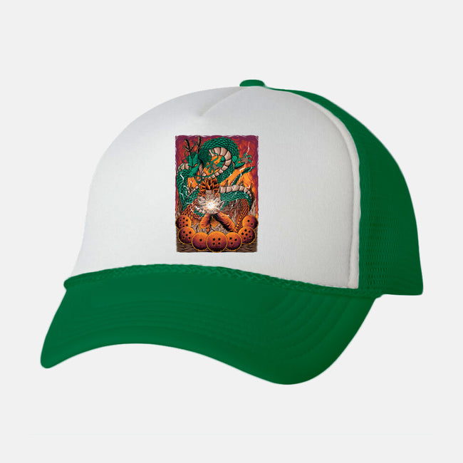 Goku X Shenlong-unisex trucker hat-alanside