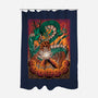 Goku X Shenlong-none polyester shower curtain-alanside