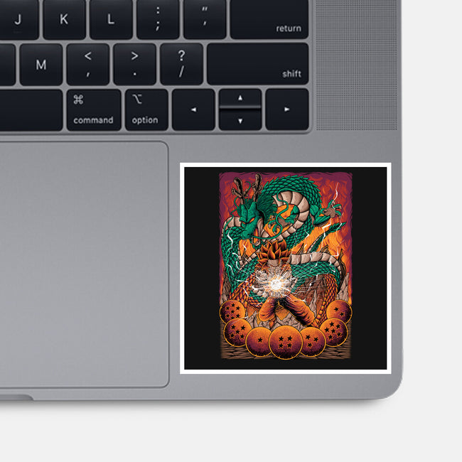 Goku X Shenlong-none glossy sticker-alanside