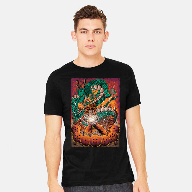 Goku X Shenlong-mens heavyweight tee-alanside