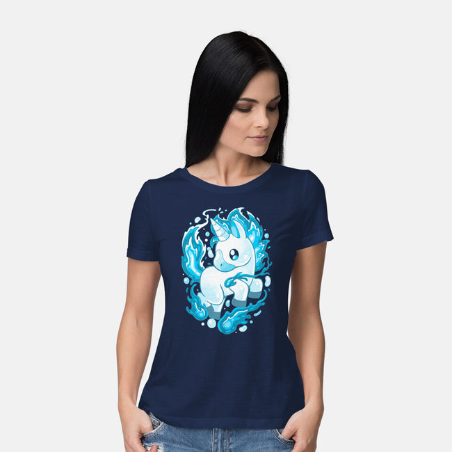 Water Unicorn-womens basic tee-Vallina84