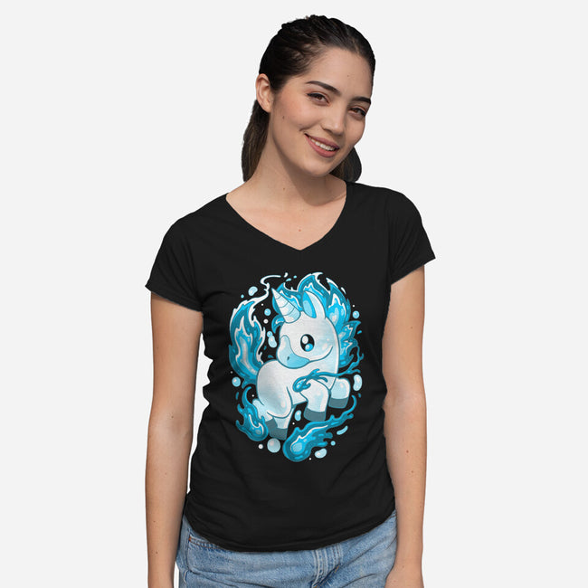 Water Unicorn-womens v-neck tee-Vallina84