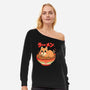 Ramen Cat-womens off shoulder sweatshirt-Douglasstencil