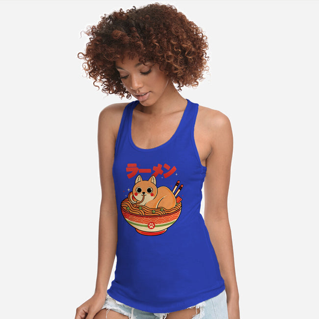 Ramen Cat-womens racerback tank-Douglasstencil