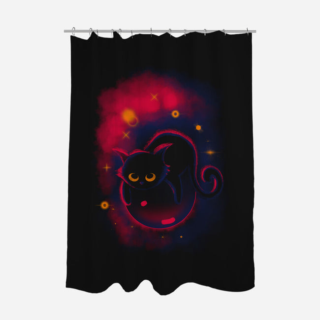 Floating Cat-none polyester shower curtain-erion_designs