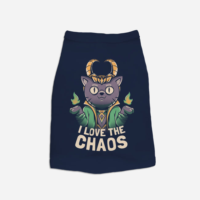 I Love The Chaos-dog basic pet tank-eduely
