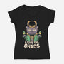 I Love The Chaos-womens v-neck tee-eduely