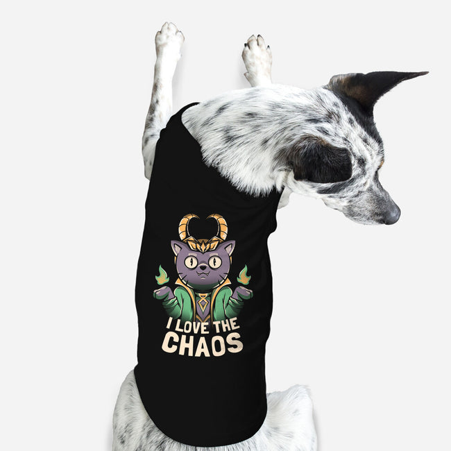 I Love The Chaos-dog basic pet tank-eduely