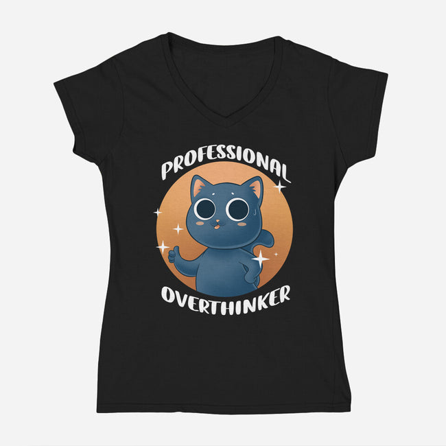 Professional Overthinker-womens v-neck tee-FunkVampire