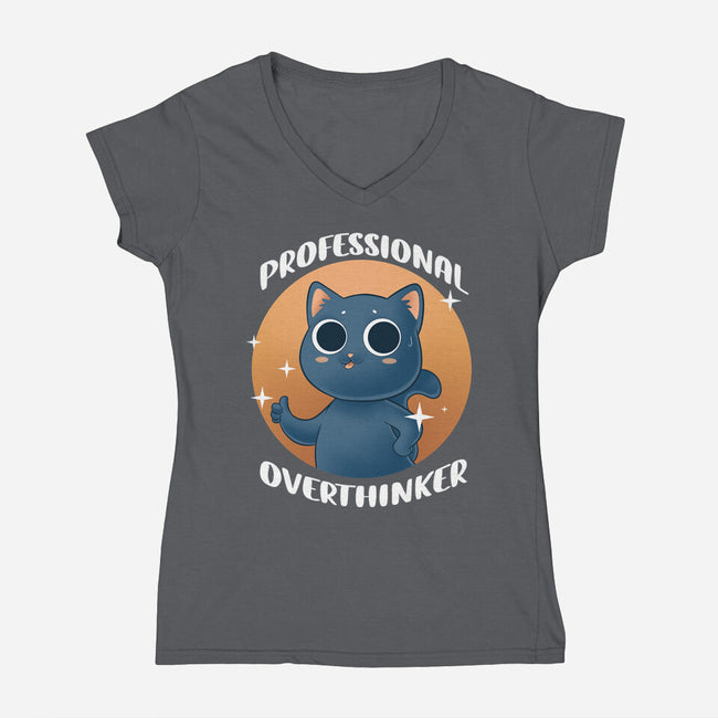 Professional Overthinker-womens v-neck tee-FunkVampire