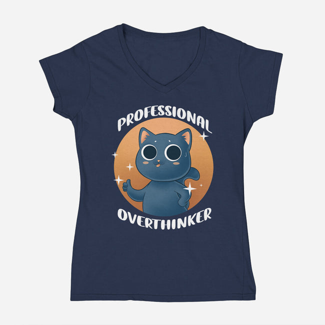 Professional Overthinker-womens v-neck tee-FunkVampire