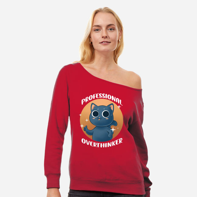 Professional Overthinker-womens off shoulder sweatshirt-FunkVampire