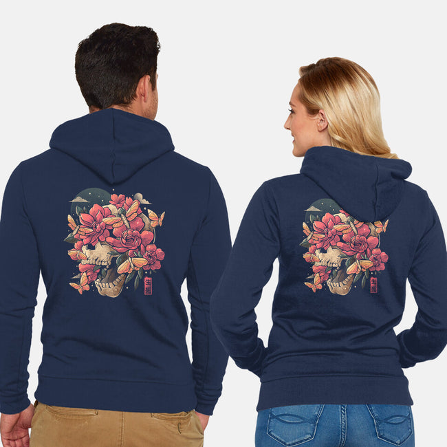 Blossom In Grave-unisex zip-up sweatshirt-eduely