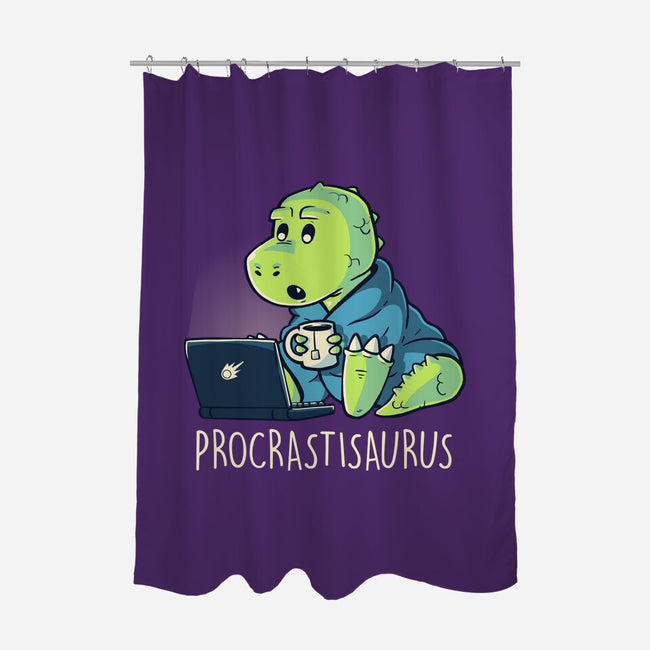 Procrastisaurus-none polyester shower curtain-koalastudio