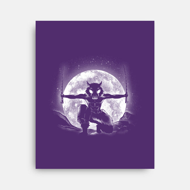 Moonlight Boar-none stretched canvas-fanfreak1