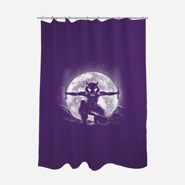 Moonlight Boar-none polyester shower curtain-fanfreak1