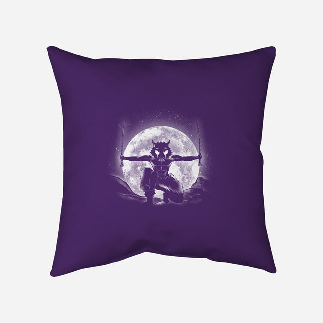 Moonlight Boar-none removable cover w insert throw pillow-fanfreak1