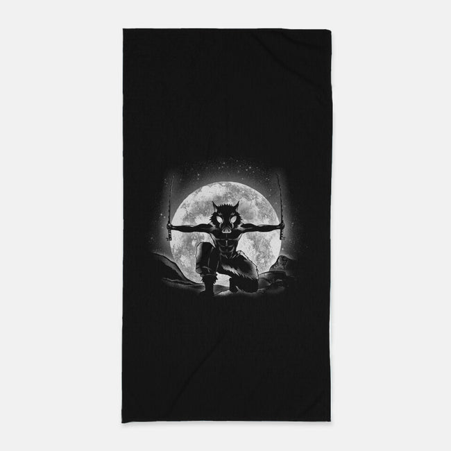 Moonlight Boar-none beach towel-fanfreak1