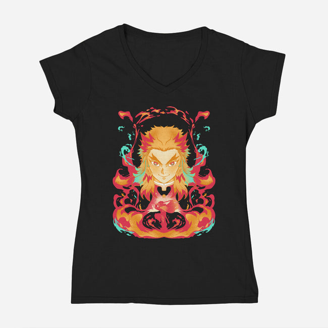 Heart Of Fire-womens v-neck tee-RamenBoy