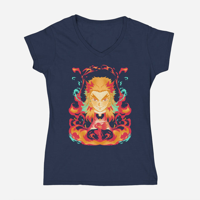 Heart Of Fire-womens v-neck tee-RamenBoy