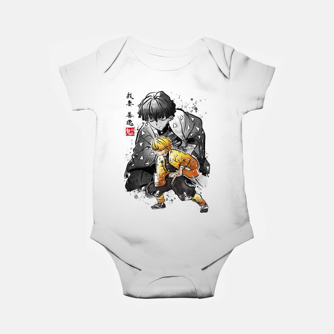 Slayer Zenitsu-baby basic onesie-DrMonekers