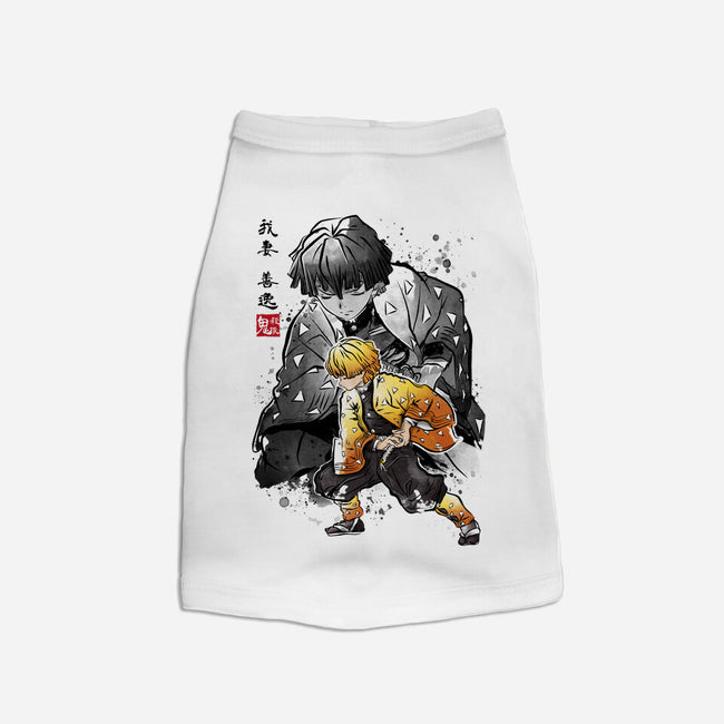 Slayer Zenitsu-cat basic pet tank-DrMonekers