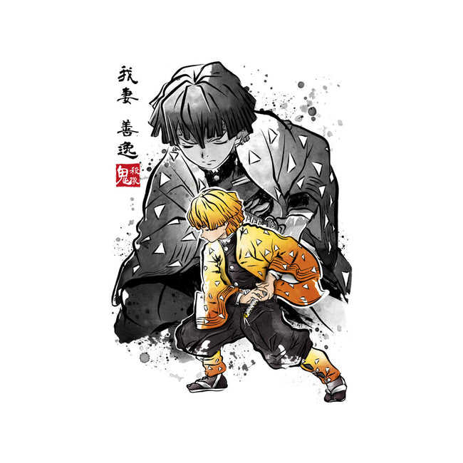 Slayer Zenitsu-none stretched canvas-DrMonekers