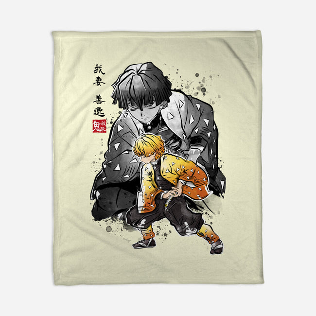 Slayer Zenitsu-none fleece blanket-DrMonekers