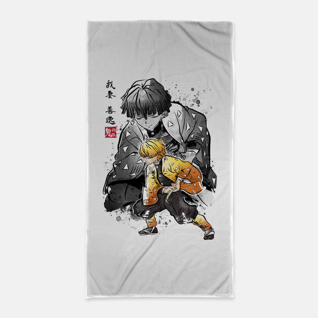 Slayer Zenitsu-none beach towel-DrMonekers